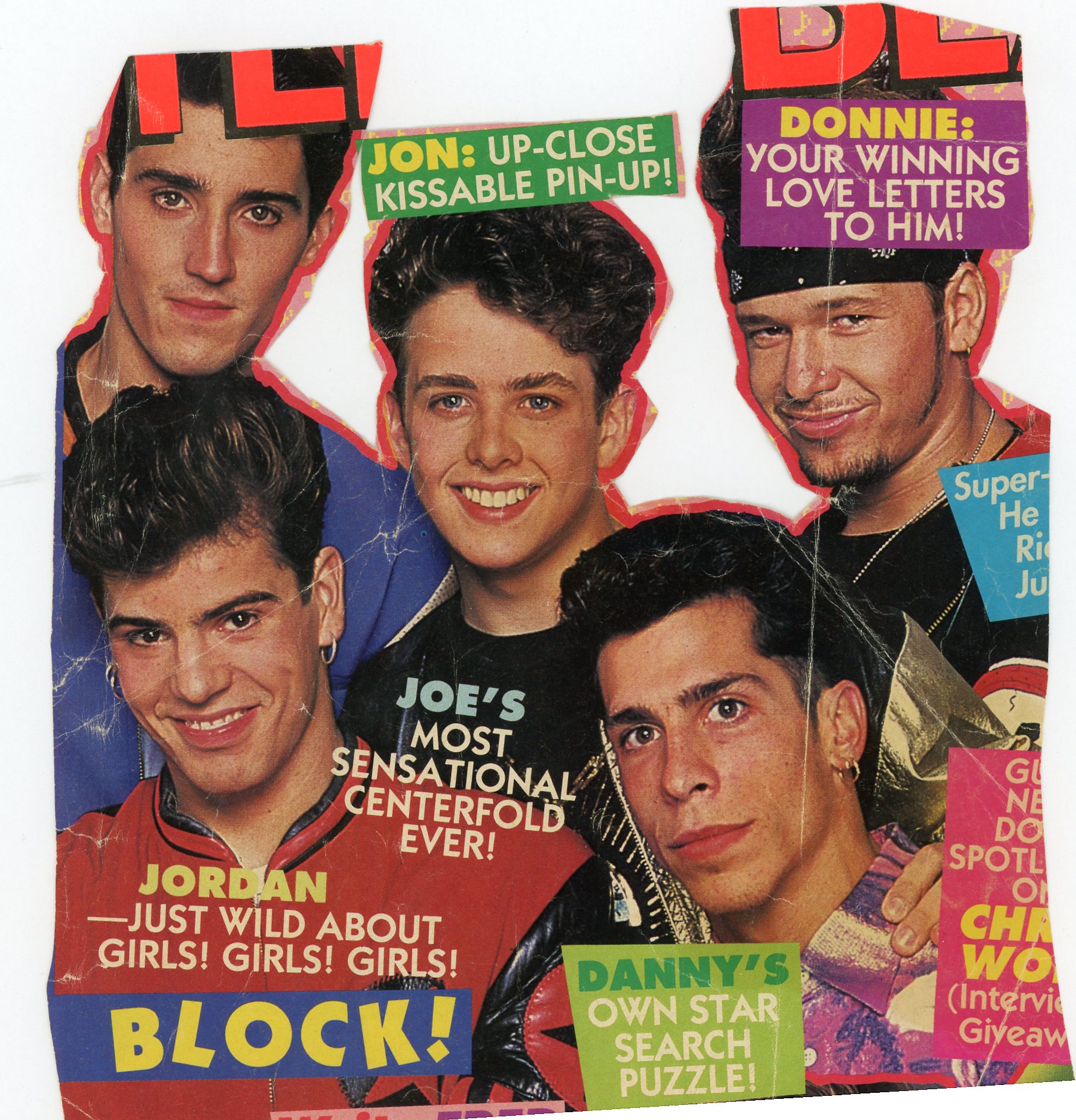 Članovi boy banda New Kids on the Block na naslovnici časopisa „Teen Beat“.